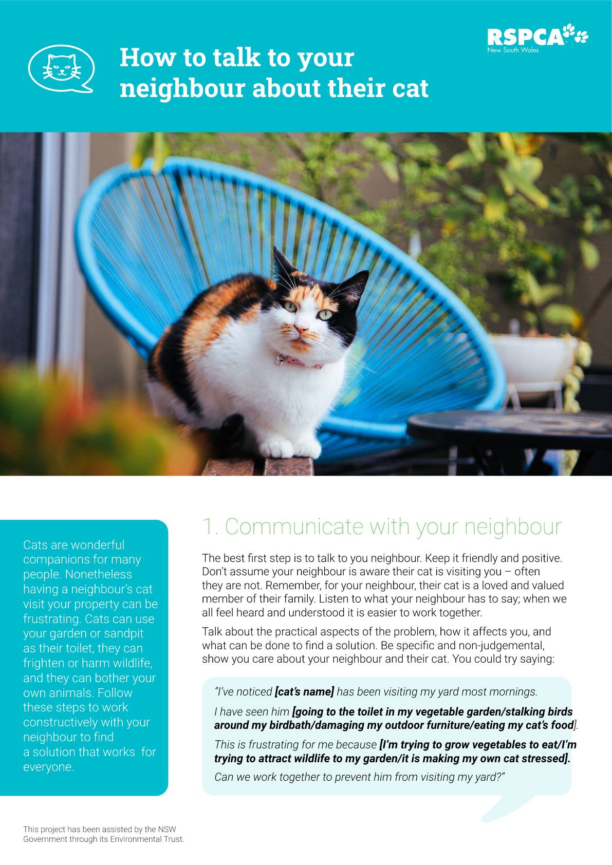 How to talk to your neighbour about their cat pdf