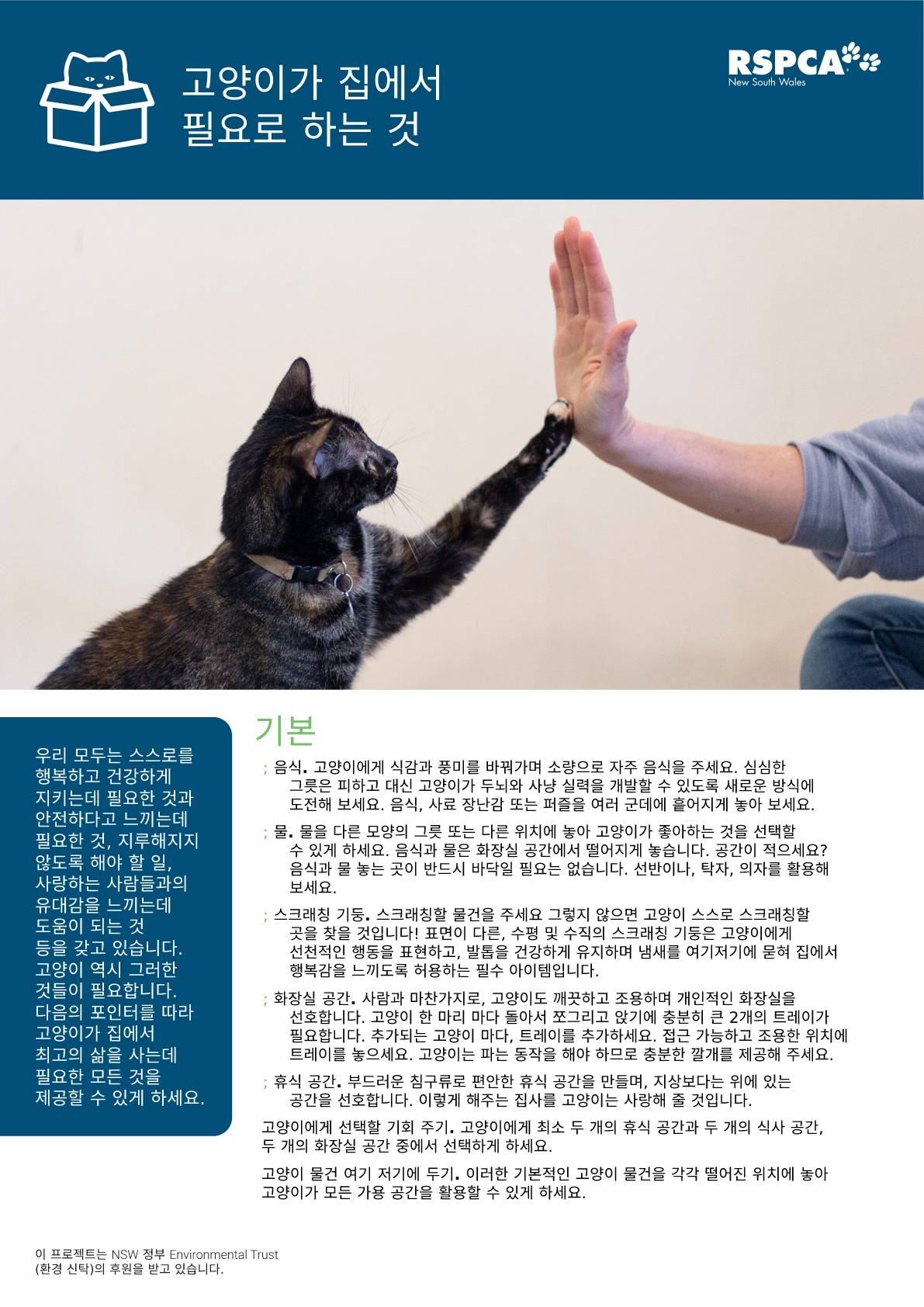 Korean what your cat needs at home pdf